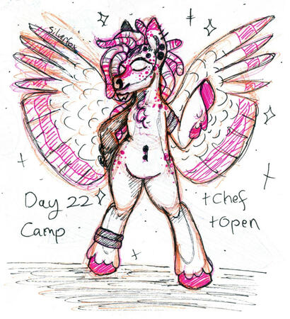 A pegasus standing on his back-legs in a sassy pose, hoof on one hip